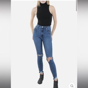 RE ONA - Womens Turtleneck Jersey Bodysuit Size Small NWOT